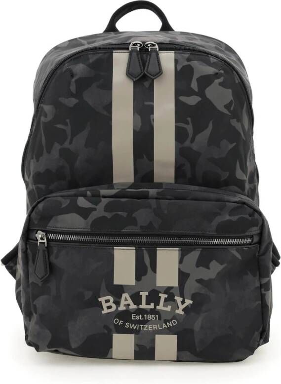 Bally Logo Nylon Rugzak Black Heren