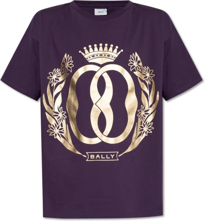 Bally T-shirt met logo Purple Heren