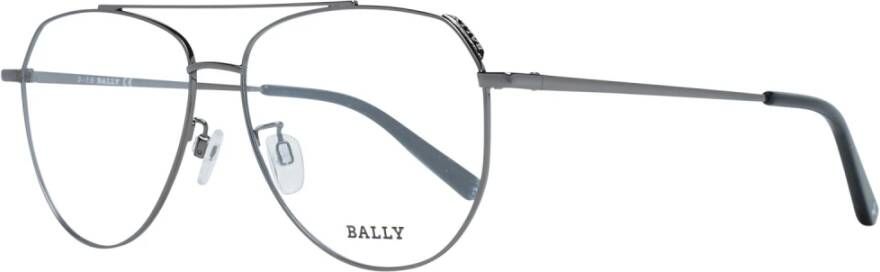 Bally Gunmetal Metalen Optische Monturen Gray Unisex