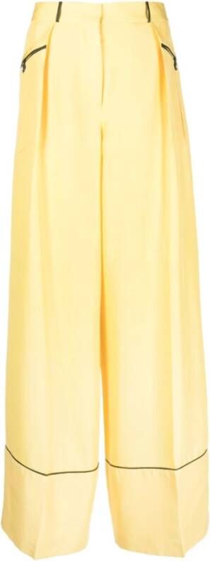 Bally Wide Trousers Geel Dames