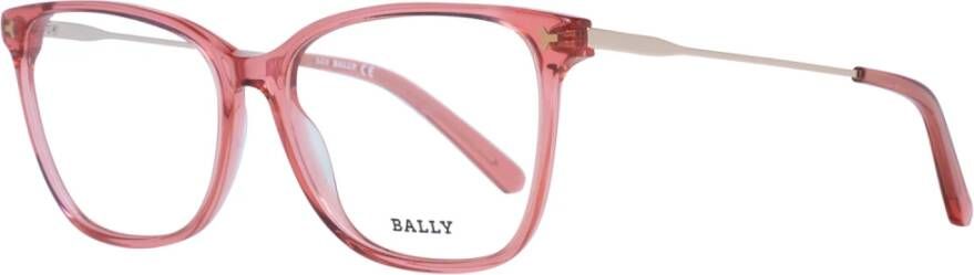 Bally Rode Dames Optische Monturen Trapezium Stijl Red Dames
