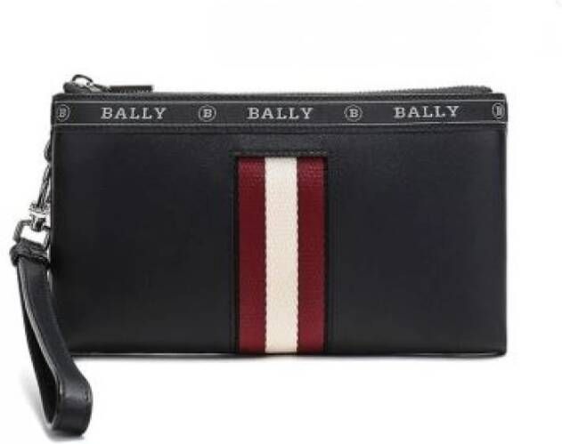 Bally Zwarte Leren Clutch Zwart Heren
