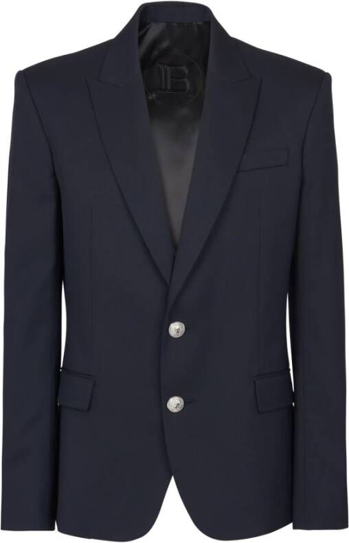 Balmain 2-button wool jacket Blauw Heren