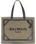 Balmain B-Army 42 canvas tote bag with leather details Green Dames - Thumbnail 2