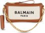 Balmain Pochettes Canvas B-Army pouch with leather inserts in bruin - Thumbnail 1