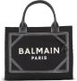 Balmain B-Army monogrammed canvas and smooth leather tote bag Zwart Dames - Thumbnail 1