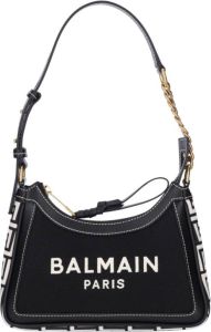 Balmain B-Army monogrammed canvas and smooth leather handbag Zwart Dames