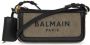 Balmain Canvas B-Army clutch bag with leather panels Groen Dames - Thumbnail 4