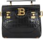 Balmain B-Buzz 23 bag in crocodile-print leather Zwart Dames - Thumbnail 1