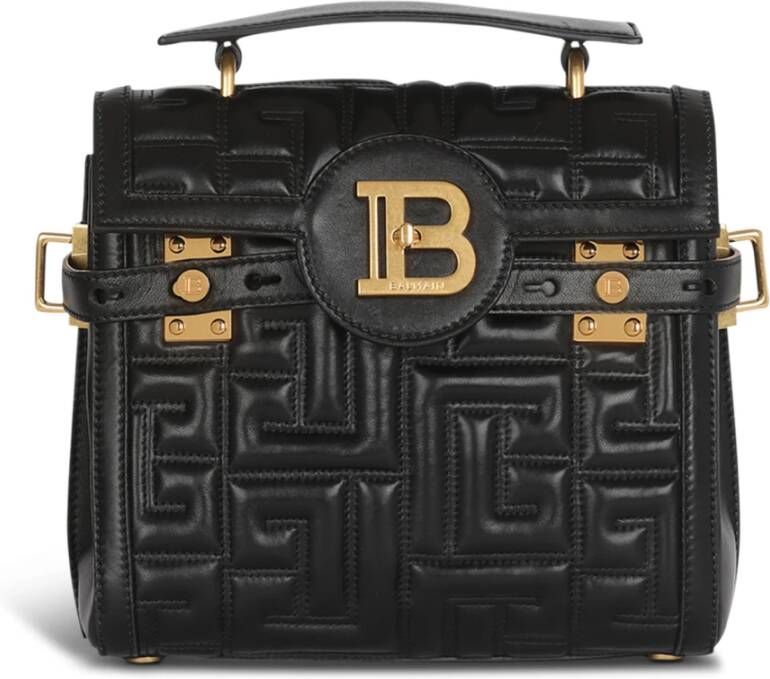 Balmain B-Buzz 23 quilted leather bag Zwart Dames