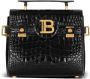 Balmain B-Buzz 23 bag in crocodile-print leather Zwart Dames - Thumbnail 1