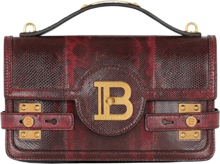 Balmain B-Buzz 24 Karung leather bag Rood Dames