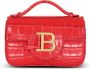 Balmain B-Buzz mini bag in crocodile-print leather Rood Dames - Thumbnail 2