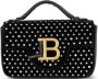 Balmain B-Buzz mini fluwelen en kristallen tas Black Dames - Thumbnail 1