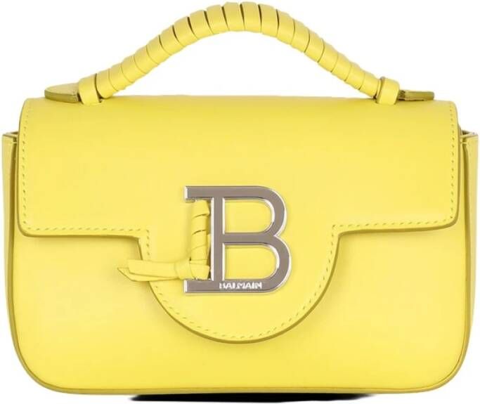 Balmain B-Buzz mini leather bag Geel Dames
