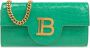 Balmain B-Buzz portemonnee van krokodillenprint leer Green Dames - Thumbnail 1