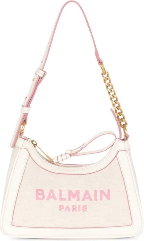 Balmain B-Army canvas bag with leather details Beige Dames
