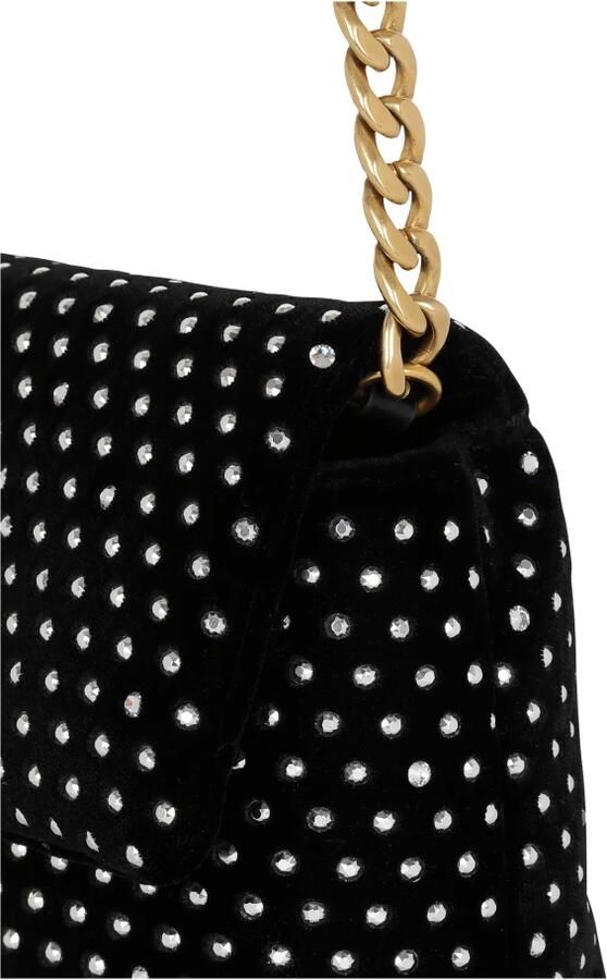 Balmain 1945 Zachte mini fluwelen en kristallen tas Black Dames - Foto 2