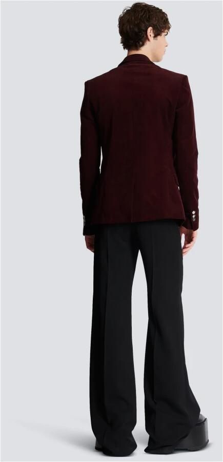 Balmain Fluwelen jasje met 6 knopen Rood Heren - Foto 3