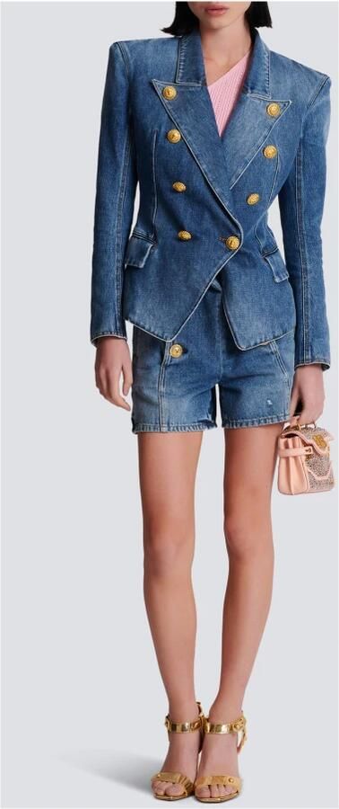 Balmain Asymmetrische gebreide top met knopen Pink Dames - Foto 7