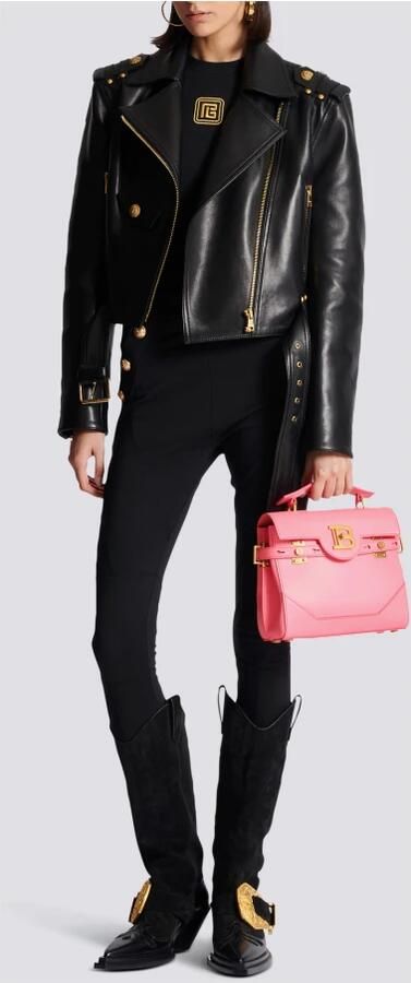 Balmain B-Buzz 23 Grained Leather Bag Pink Dames - Foto 5