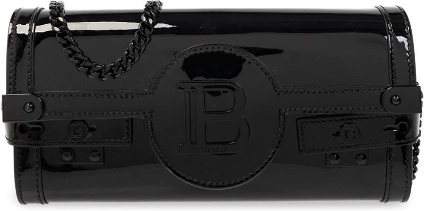 Balmain Lange Ketting B-Buzz Pouch in Gelakt Leer Zwart Dames - Foto 5