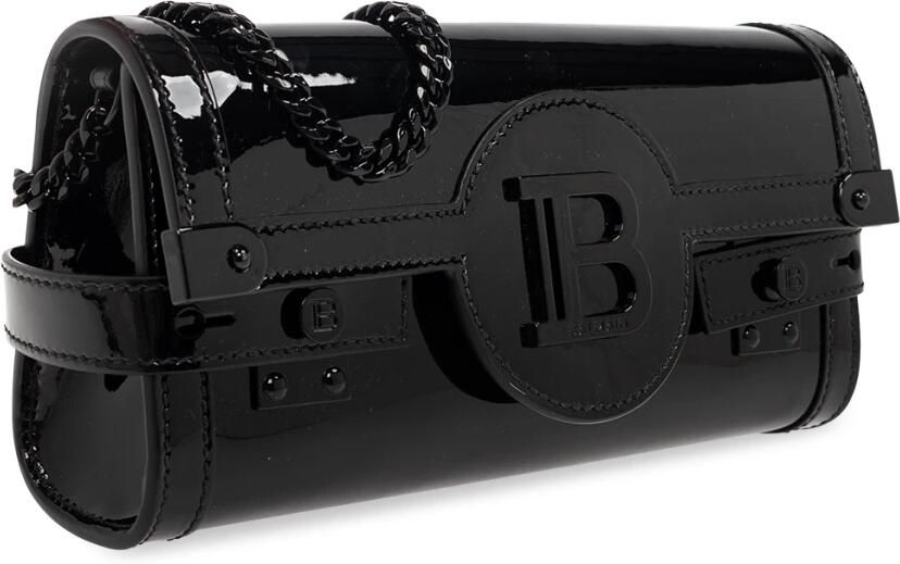 Balmain Lange Ketting B-Buzz Pouch in Gelakt Leer Zwart Dames - Foto 4