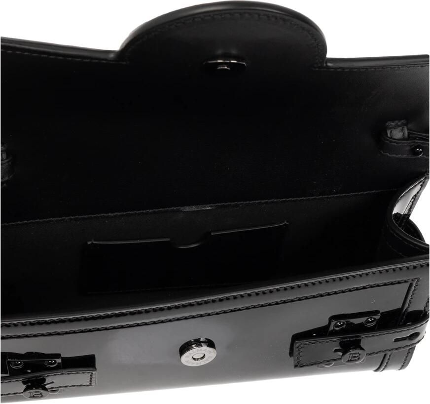 Balmain Lange Ketting B-Buzz Pouch in Gelakt Leer Zwart Dames