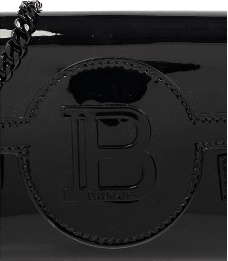 Balmain Lange Ketting B-Buzz Pouch in Gelakt Leer Zwart Dames - Foto 2