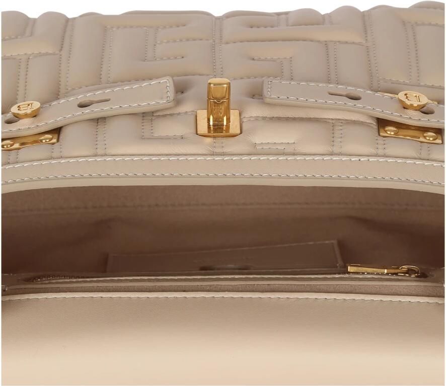 Balmain B-Buzz 23 tas in monogram gewatteerd leer Beige Dames - Foto 2