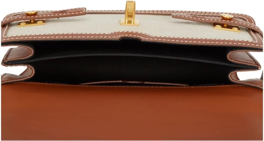 Balmain B-Buzz 24 canvas en leren tas Beige Dames - Foto 6
