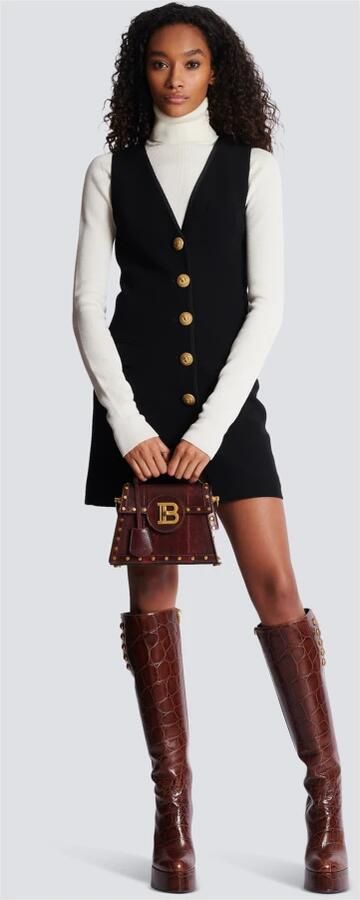 Balmain B-Buzz Dynasty Karung leather bag Rood Dames - Foto 4