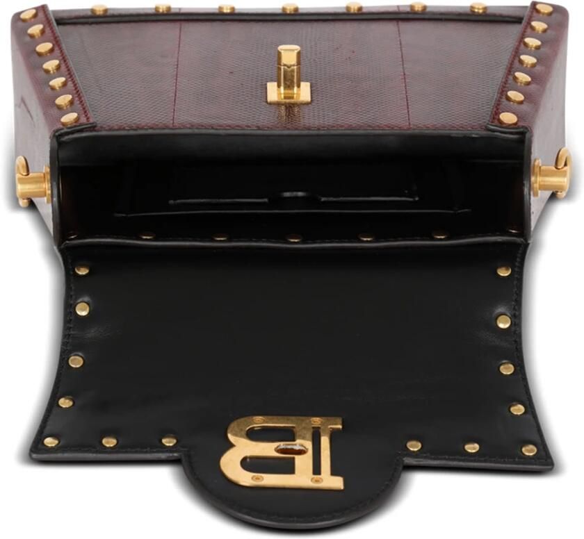 Balmain B-Buzz Dynasty Karung leather bag Rood Dames