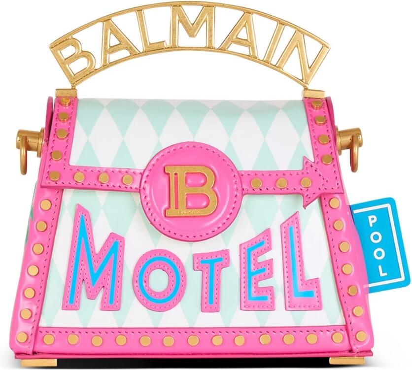 Balmain B-Buzz Dynasty Kleine tas in bedrukt kalfsleer Multicolor Dames - Foto 8