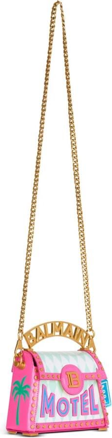 Balmain B-Buzz Dynasty Kleine tas in bedrukt kalfsleer Multicolor Dames - Foto 6