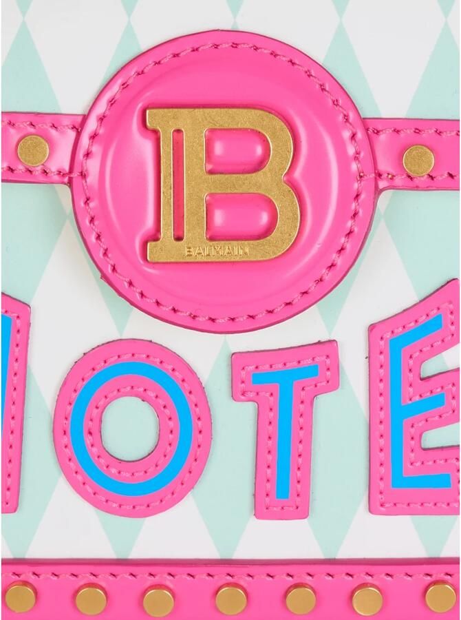 Balmain B-Buzz Dynasty Kleine tas in bedrukt kalfsleer Multicolor Dames - Foto 3