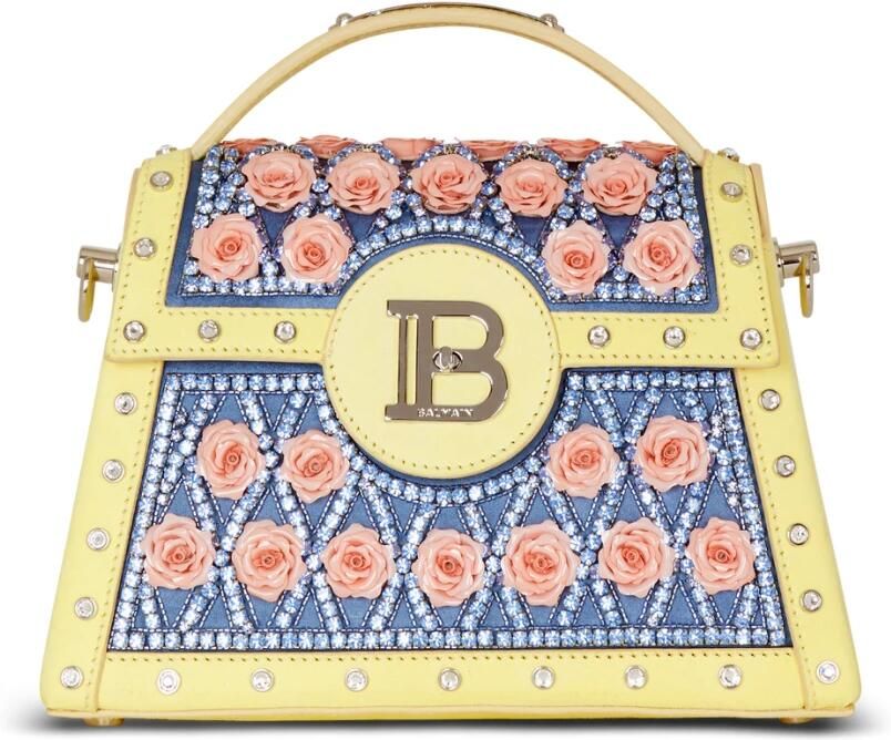 Balmain B-Buzz Dynasty tas geborduurd met ruit en rozen Multicolor Dames - Foto 8