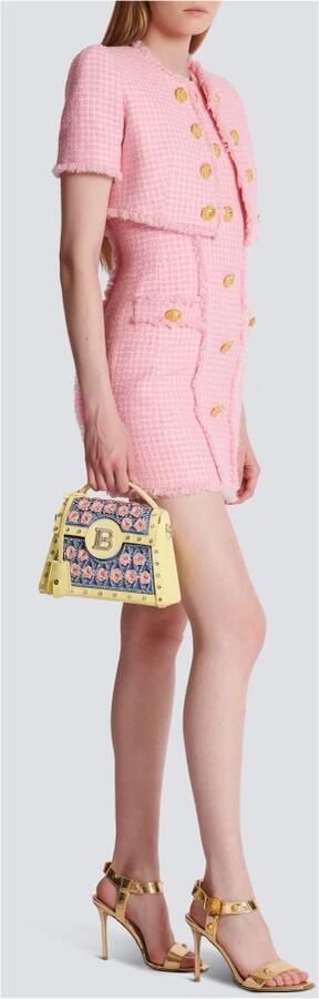 Balmain B-Buzz Dynasty tas geborduurd met ruit en rozen Multicolor Dames - Foto 7