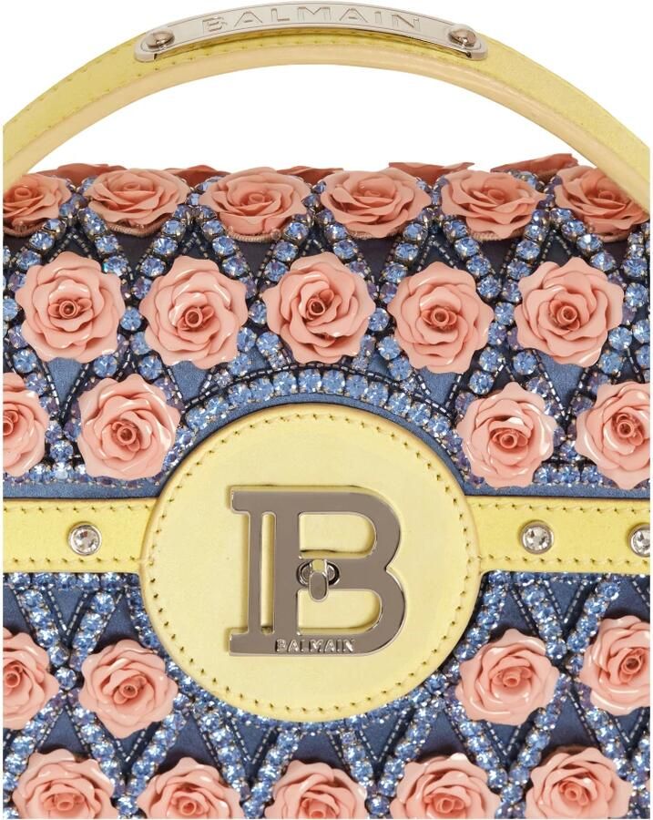 Balmain B-Buzz Dynasty tas geborduurd met ruit en rozen Multicolor Dames