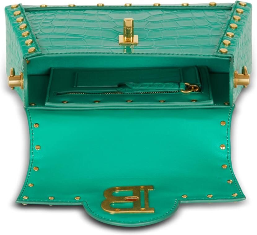 Balmain B-Buzz Dynasty shopper met krokodillen-reliëf Groen