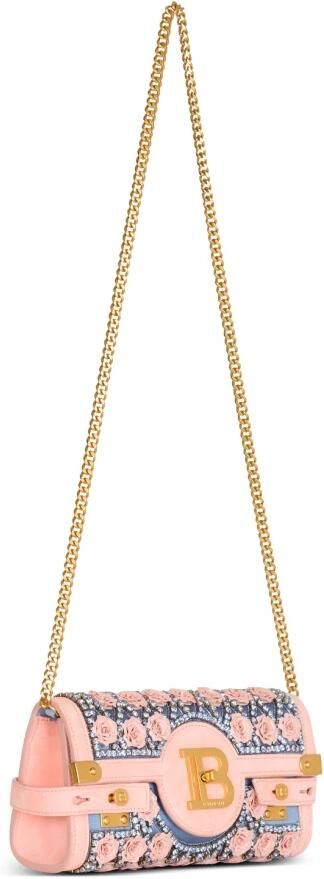 Balmain B-Buzz Pouch 23 geborduurd met Grid en Rozen Multicolor Dames - Foto 3