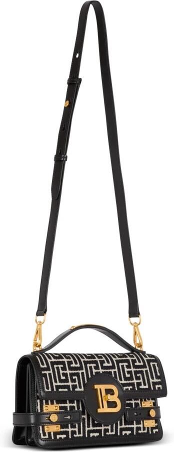 Balmain Shoppers B-Buzz Shoulder 24 Purse Cotton Ivory Black in zwart - Foto 6