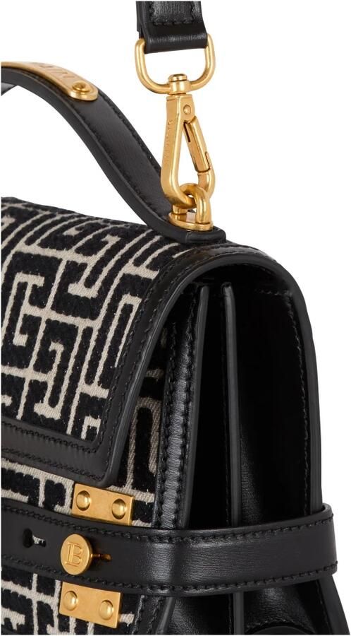 Balmain Shoppers B-Buzz Shoulder 24 Purse Cotton Ivory Black in zwart - Foto 4