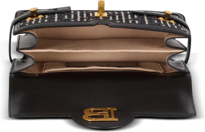 Balmain Shoppers B-Buzz Shoulder 24 Purse Cotton Ivory Black in zwart - Foto 3