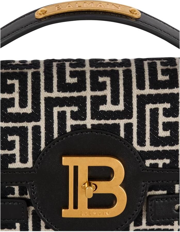 Balmain Shoppers B-Buzz Shoulder 24 Purse Cotton Ivory Black in zwart - Foto 2