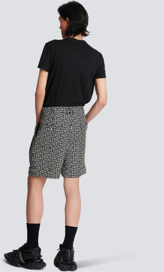 Balmain Bermuda en laine à monogramme Black Heren - Foto 3