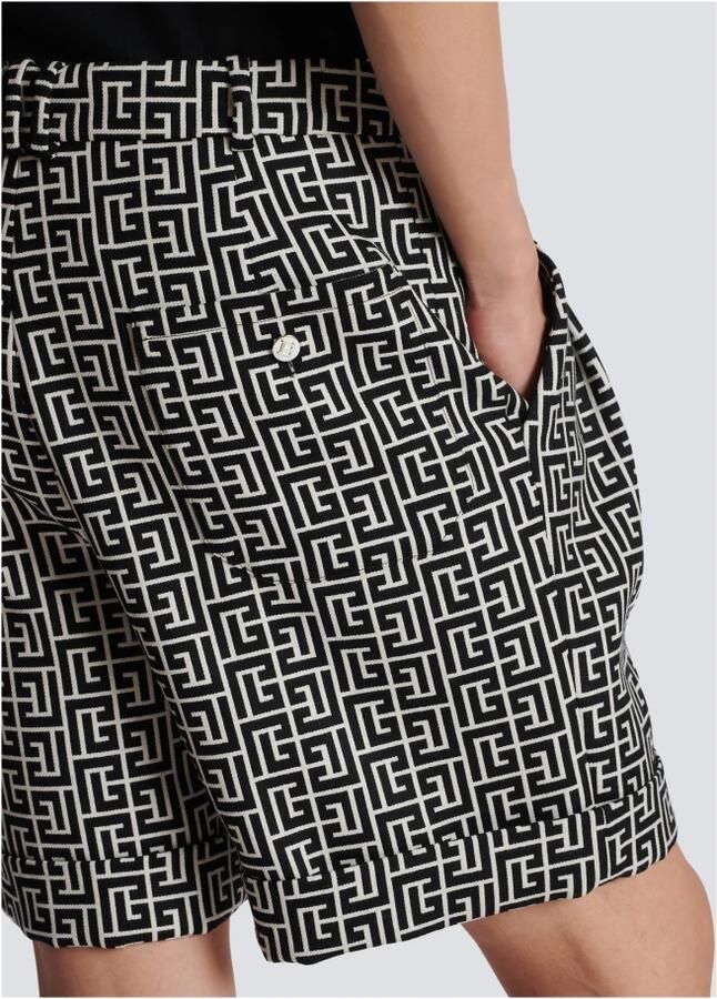 Balmain Bermuda en laine à monogramme Black Heren - Foto 2
