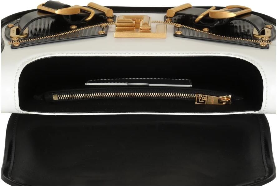 Balmain Blaze bag in smooth two-tone leather Zwart Dames