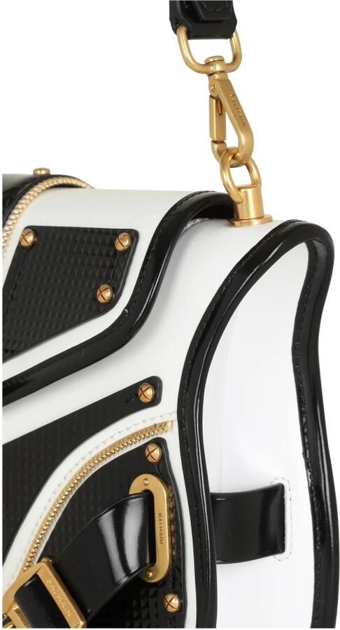 Balmain Blaze bag in smooth two-tone leather Zwart Dames - Foto 3