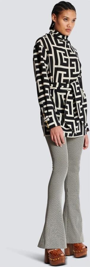Balmain Blouse met monogramprint en ceintuur Meerkleurig Dames - Foto 6